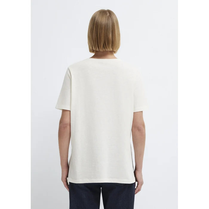 Mavi 1614174-80194 Yırtmaç Detaylı Ekru Tişört