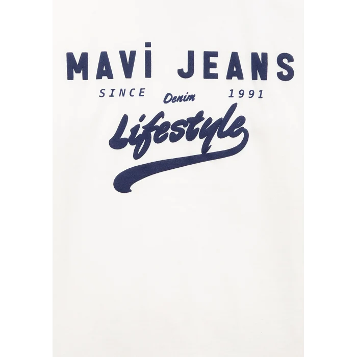 Mavi 6610474-70057 Mavi Jeans Baskılı Ekru Tişört