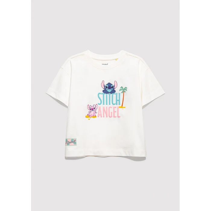 Mavi 7610449-70057 Stitch Baskılı Ekru Tişört