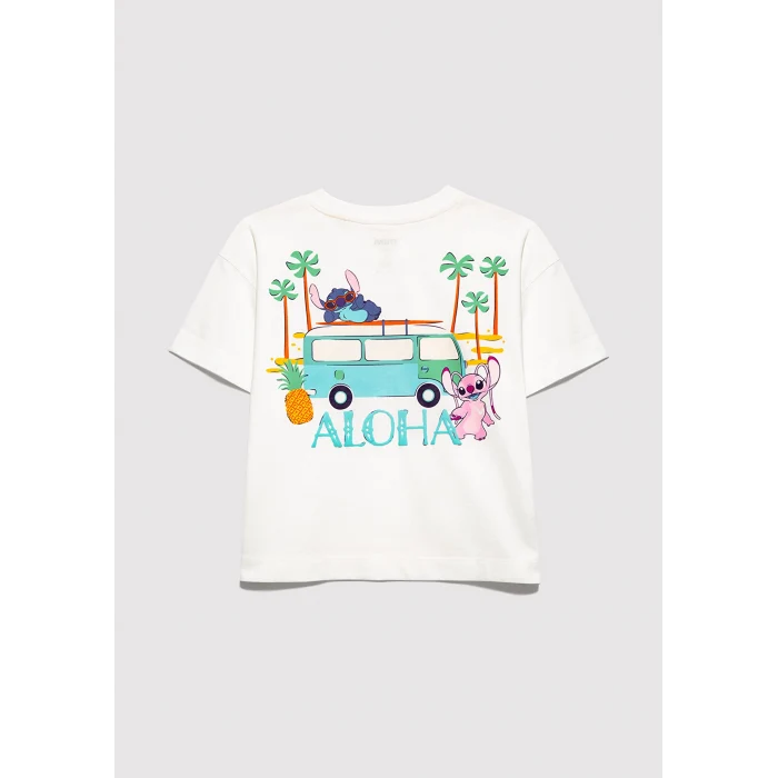 Mavi 7610449-70057 Stitch Baskılı Ekru Tişört