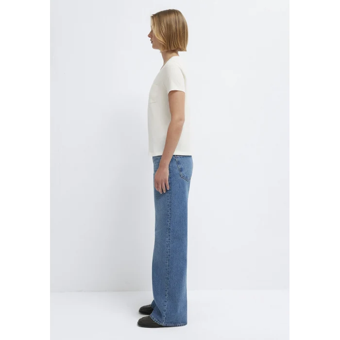 Mavi 1614178-80194 V Yaka Ekru Basic Tişört