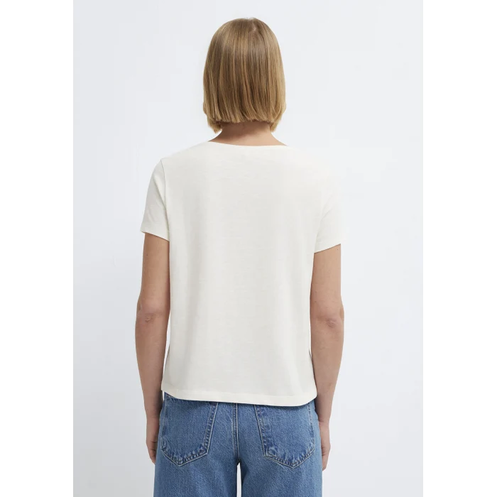 Mavi 1614178-80194 V Yaka Ekru Basic Tişört