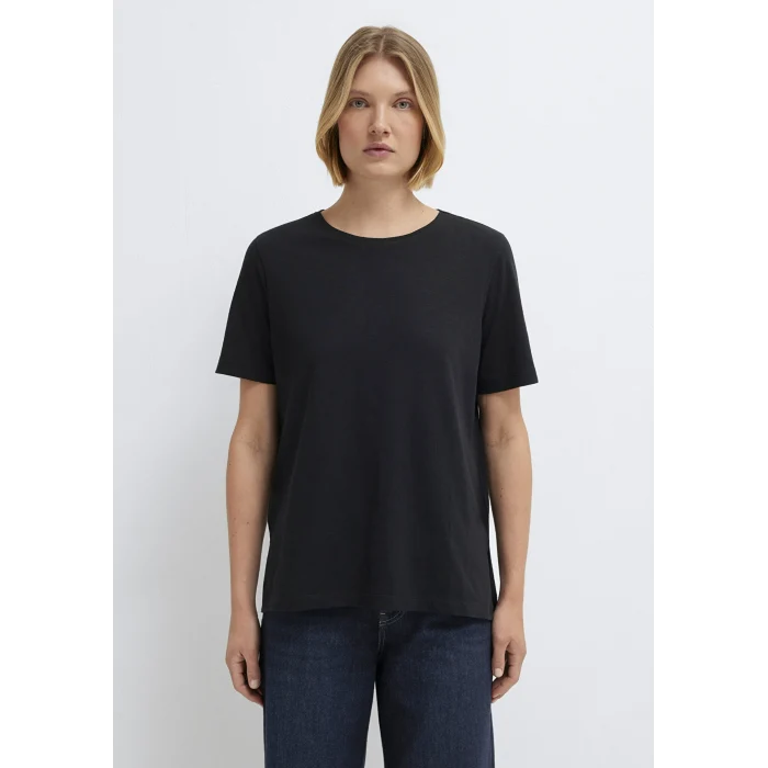 Mavi 1614174-900 Yırtmaç Detaylı Siyah Tişört