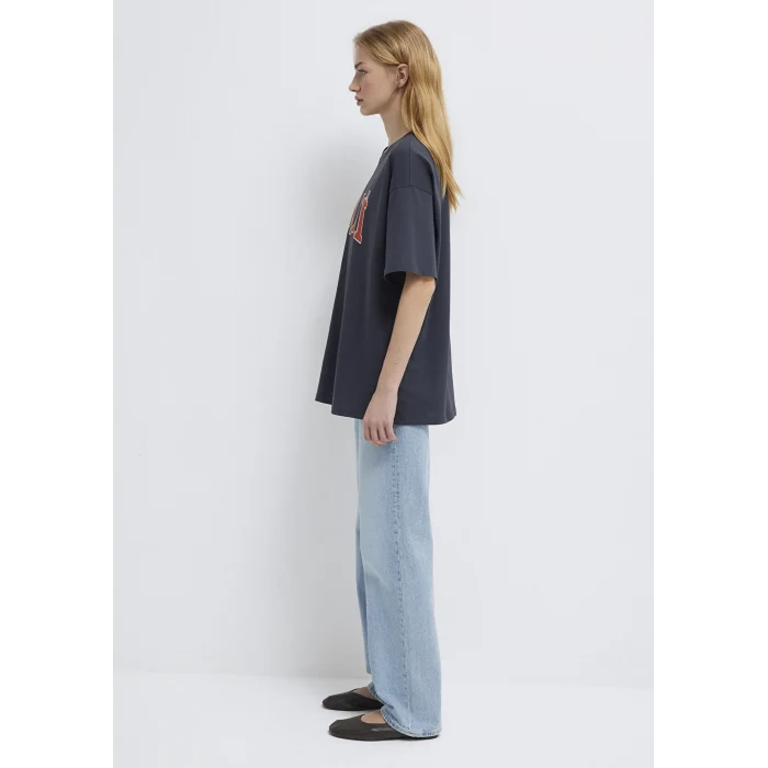 Mavi 1600843-82185 Mavi Logo Baskılı Antrasit Tişört