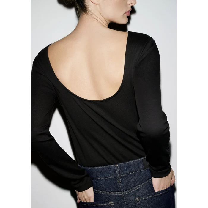 Mavi 1613855-900 Uzun Kollu Siyah Tişört