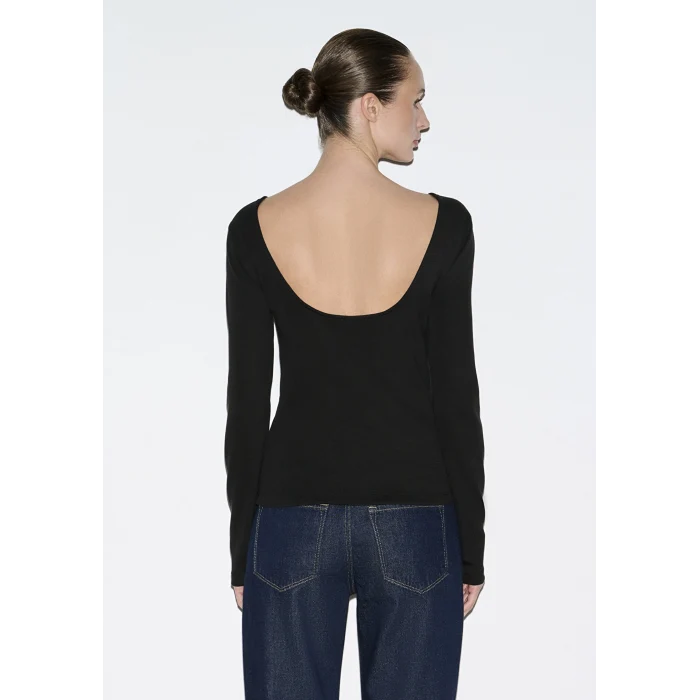 Mavi 1613855-900 Uzun Kollu Siyah Tişört