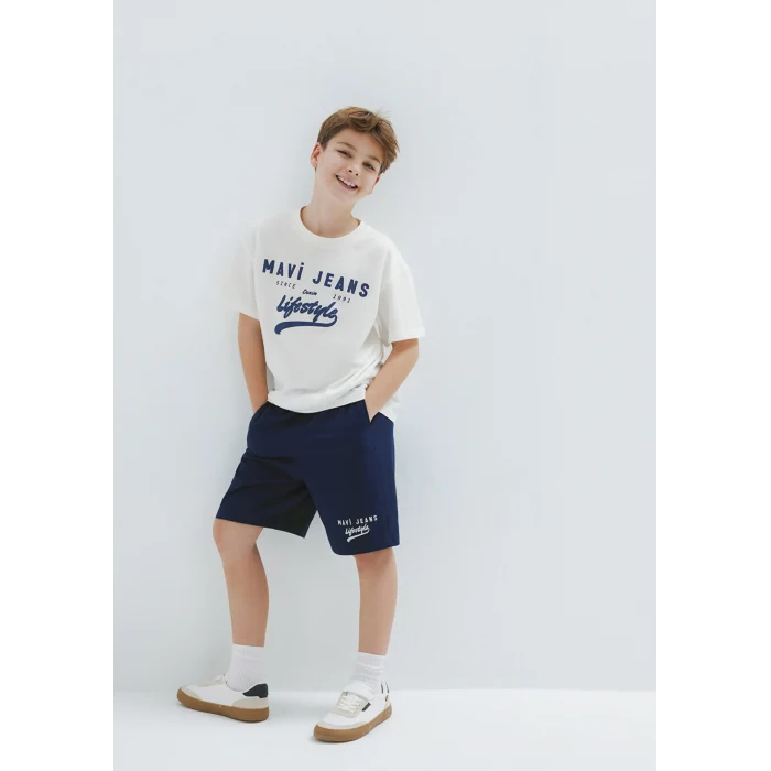Mavi 6410019-70491 Mavi Jeans Baskılı Lacivert Şort