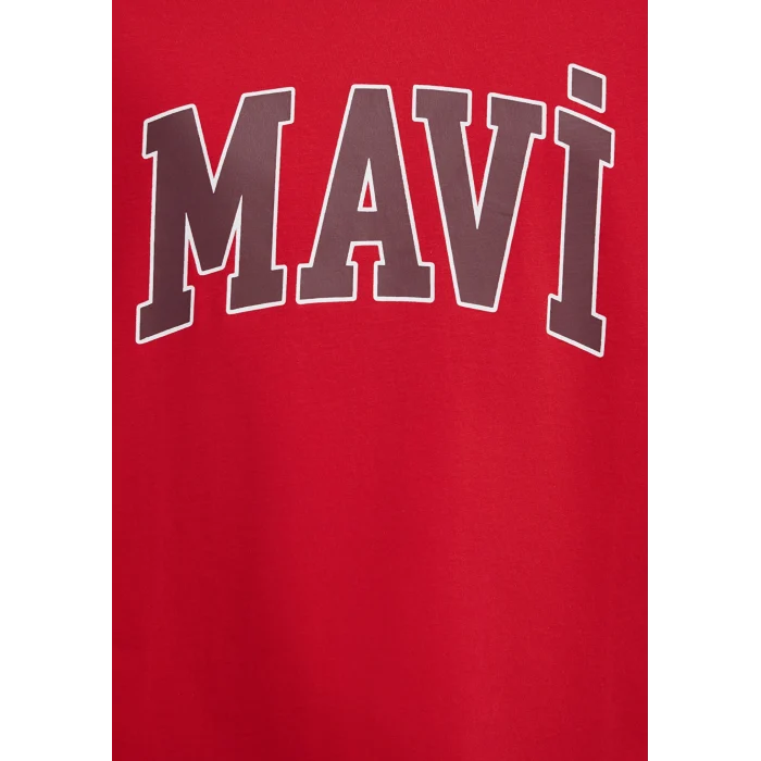 Mavi 0611711-70467 Mavi Logo Baskılı Kırmızı Tişört
