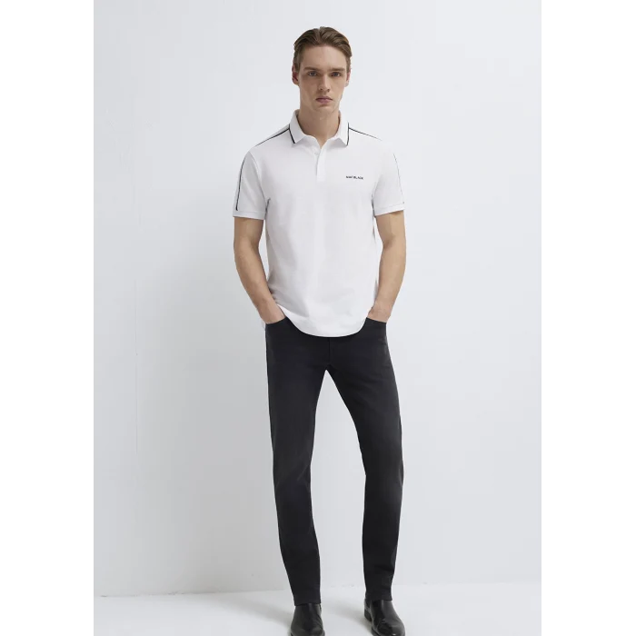 Mavi 0611838-620 Mavi Black Beyaz Polo Tişört