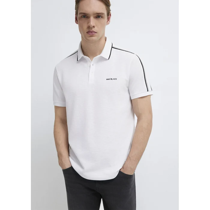 Mavi 0611838-620 Mavi Black Beyaz Polo Tişört