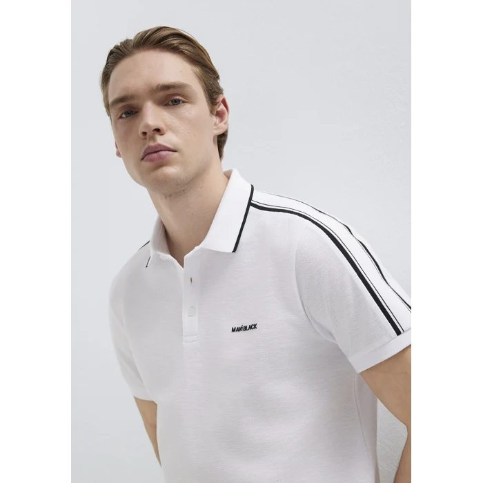 Mavi 0611838-620 Mavi Black Beyaz Polo Tişört