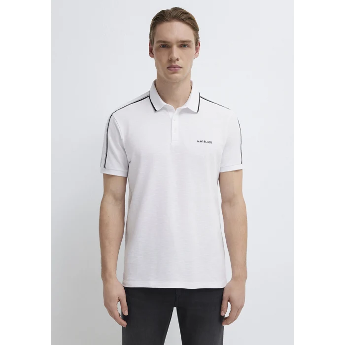Mavi 0611838-620 Mavi Black Beyaz Polo Tişört