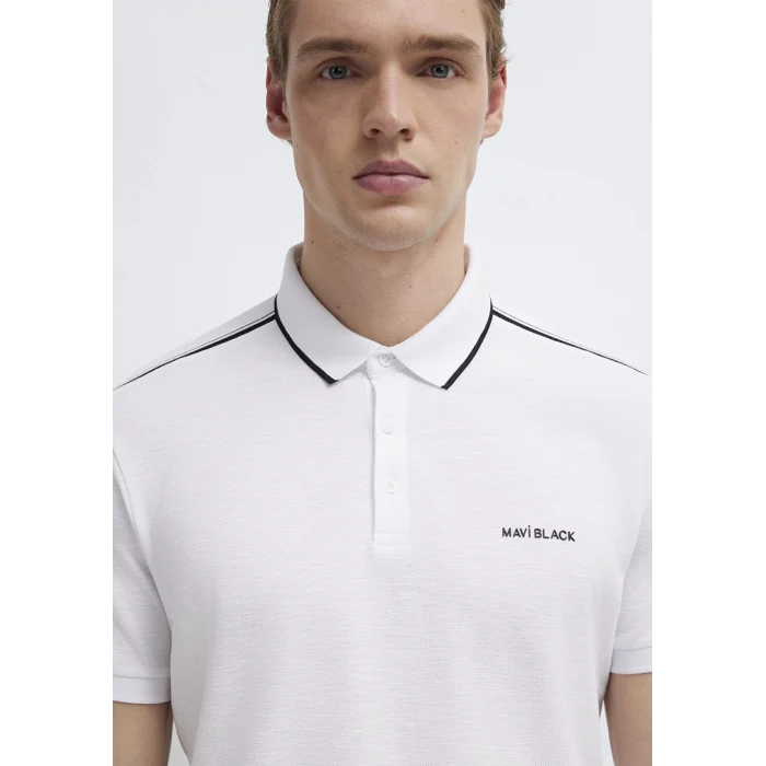 Mavi 0611838-620 Mavi Black Beyaz Polo Tişört