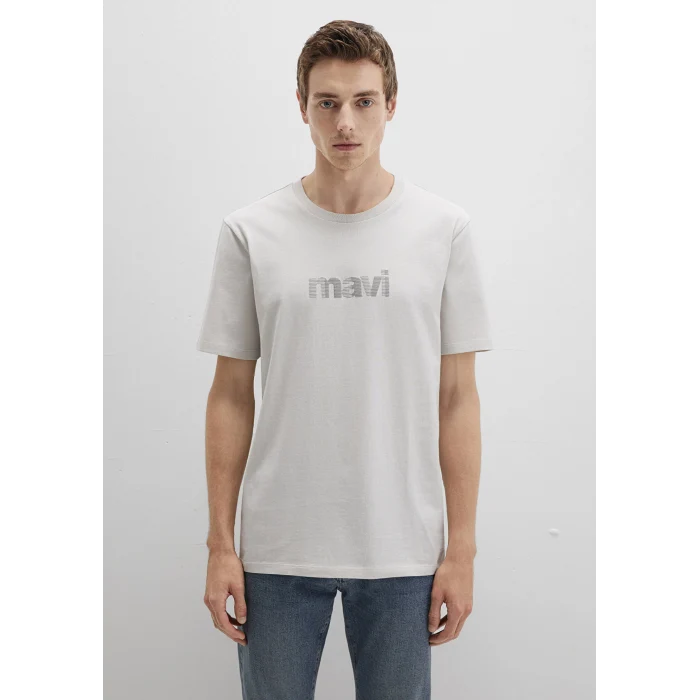 Mavi 0612936-80192 Mavi Logo Baskılı Gri Tişört