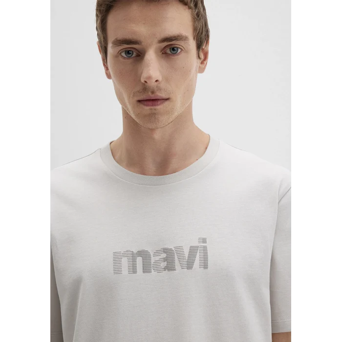 Mavi 0612936-80192 Mavi Logo Baskılı Gri Tişört