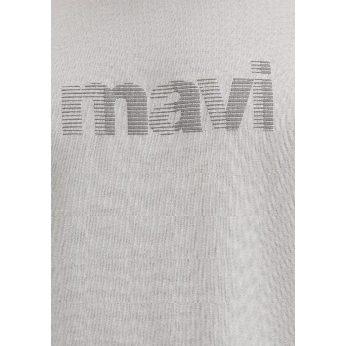 Mavi 0612936-80192 Mavi Logo Baskılı Gri Tişört