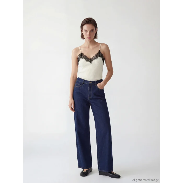 LCW Vision İndigo Wideleg Kadın Jean Pantolon