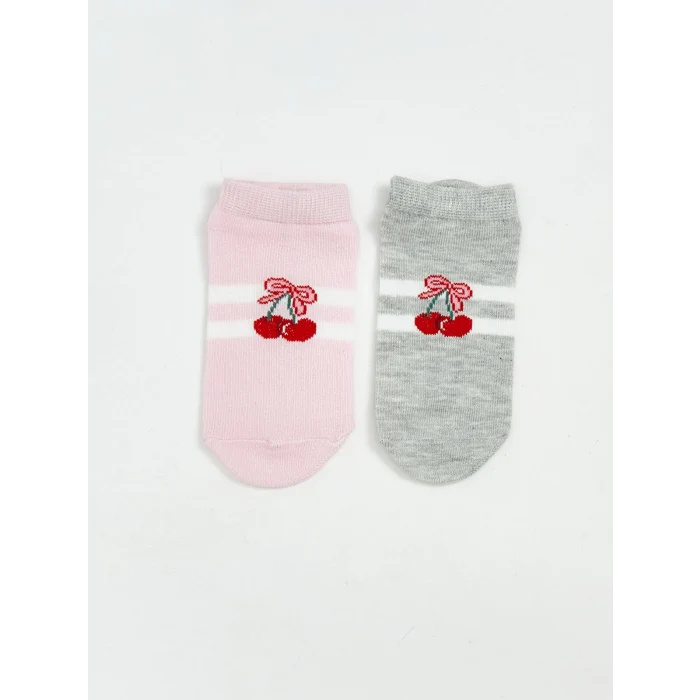 LCW Kids Ekru Desenli Kız Çocuk Patik Çorap 5li