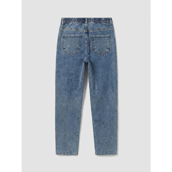 LCWAIKIKI Classic İndigo Beli Lastikli Slim Mom Kadın Jean Pantolon
