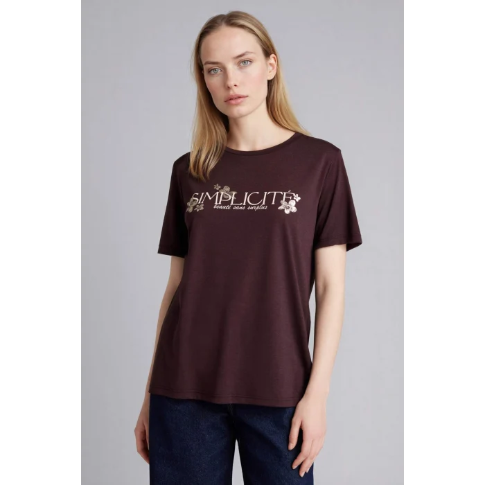 Defacto G9260AXBN340 Kahve Regular Fıt Baskılı Tişört