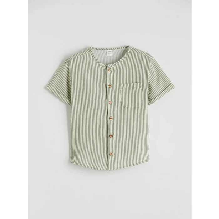 LCW Kids Ekru Hakim Yaka Çizgili Erkek Çocuk Gömlek ve Pantolon