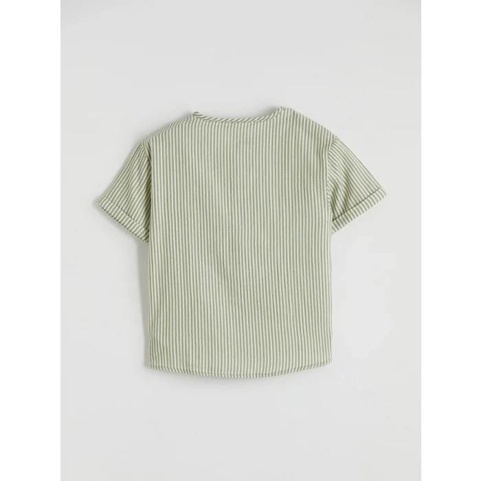 LCW Kids Ekru Hakim Yaka Çizgili Erkek Çocuk Gömlek ve Pantolon