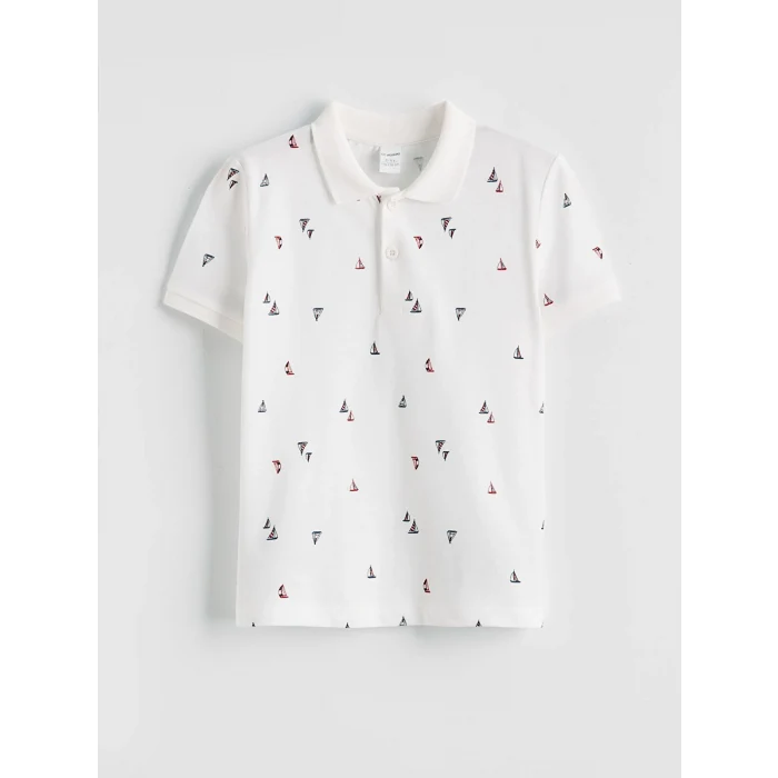LCW Kids Bej Polo yaka Erkek Çocuk Tişört ve Şort Takım