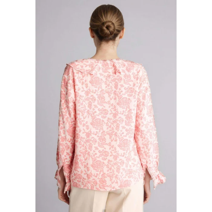 Defacto G8784AXPN111 Pembe Desenli Uzun Kollu Bluz