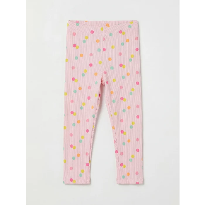 LCW Kids Pembe Puantiyeli Fitilli Kız Çocuk Tayt