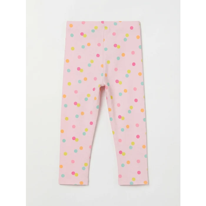 LCW Kids Pembe Puantiyeli Fitilli Kız Çocuk Tayt