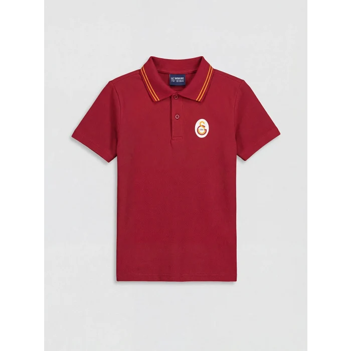 LCW Kids Kırmızı Polo Yaka Galatasaray Baskılı Erkek Çocuk Tişört