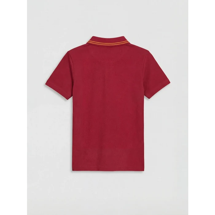 LCW Kids Kırmızı Polo Yaka Galatasaray Baskılı Erkek Çocuk Tişört