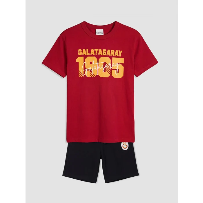LCW Kids Kırmızı Galatasaray Baskılı Erkek Çocuk Tişört ve Şort