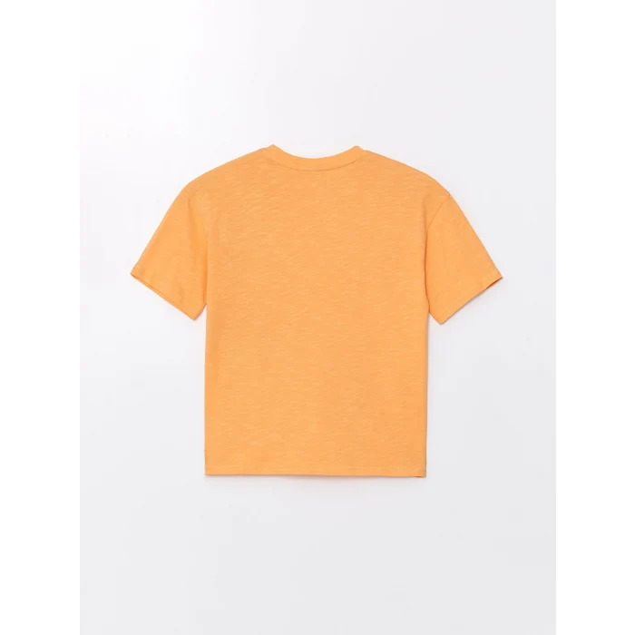 LCW Kids Turuncu Oversize Bisiklet Yaka Erkek Çocuk Tişört