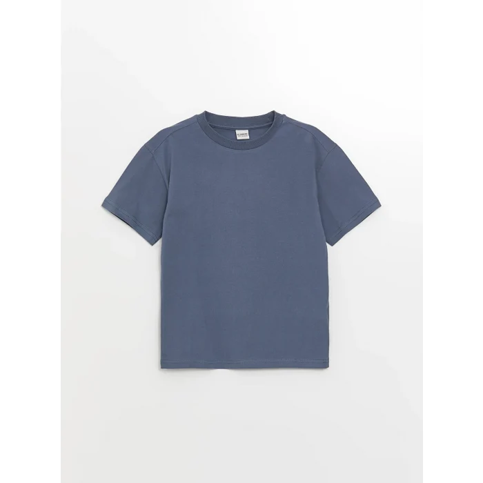 LCW Kids Mavi Oversize Bisiklet Yaka Erkek Çocuk Tişört