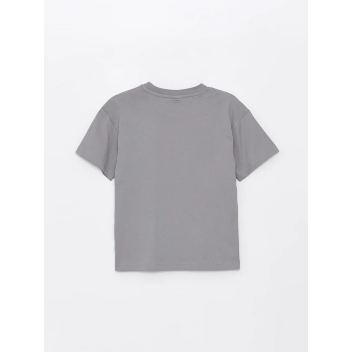 LCW Kids Gri Oversize Bisiklet Yaka Erkek Çocuk Tişört