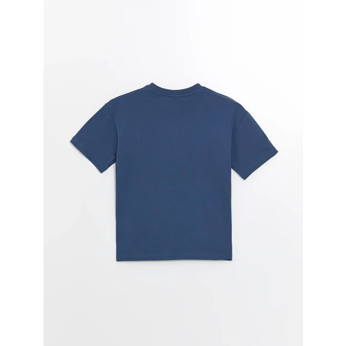 LCW Kids Lacivert Oversize Bisiklet Yaka Erkek Çocuk Tişört