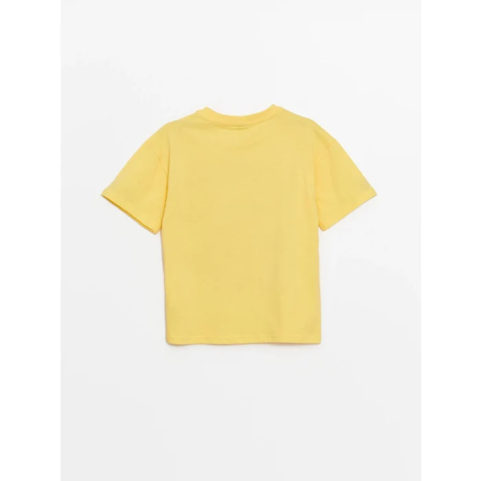 LCW Kids Sarı Oversize Bisiklet Yaka Erkek Çocuk Tişört