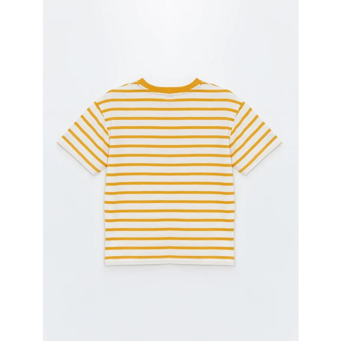 LCW Kids Sarı Rahat Kalıp Bisiklet Yaka Erkek Çocuk Tişört