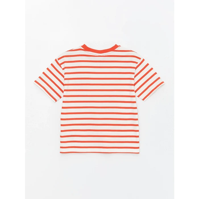LCW Kids Turuncu Rahat Kalıp Bisiklet Yaka Erkek Çocuk Tişört
