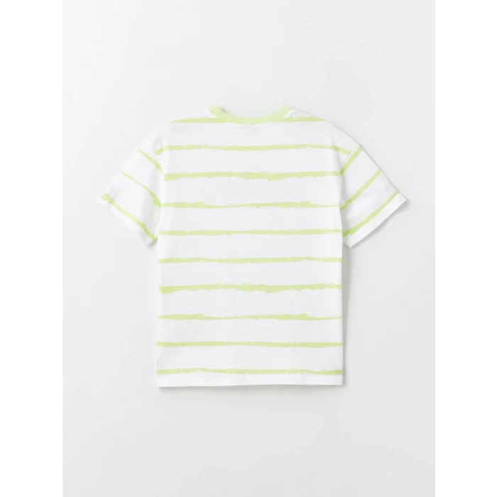 LCW Kids Yeşil Oversize Bisiklet Yaka Erkek Çocuk Tişört