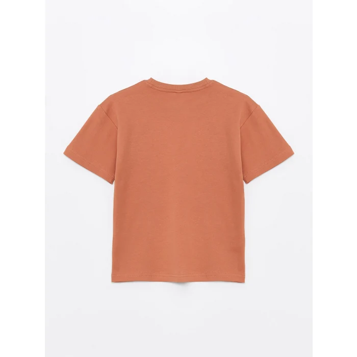 LCW Kids Turuncu Rahat Kalıp Bisiklet Yaka Tok Kumaş Erkek Çocuk Tişört