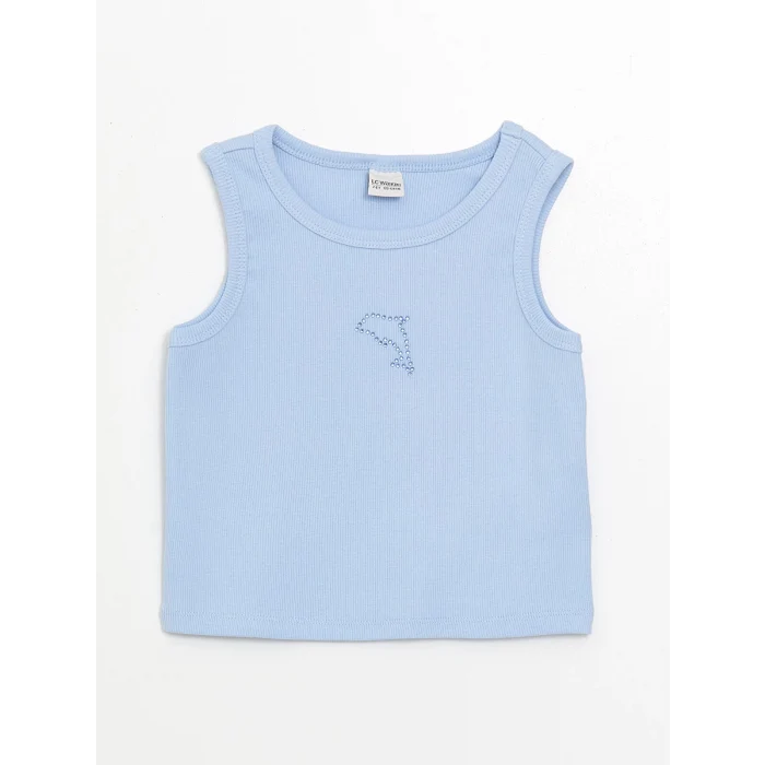 LCW Kids Lila Bisiklet Yaka Kız Çocuk Crop Atlet