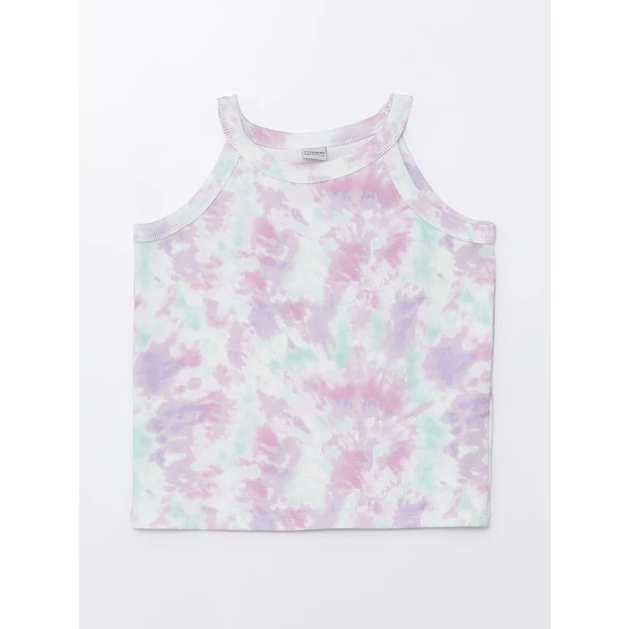 LCW Kids Karışık Halter Yaka Batik Desenli Kız Çocuk Atlet