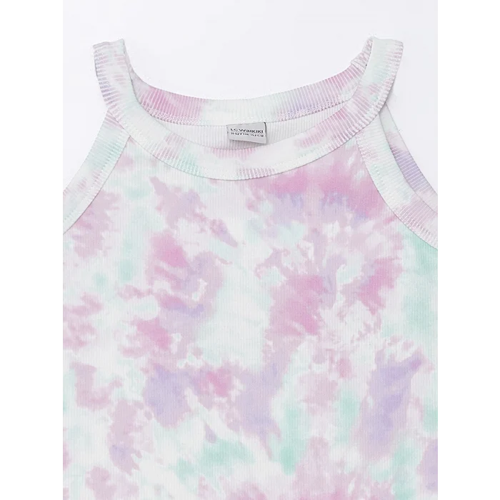 LCW Kids Karışık Halter Yaka Batik Desenli Kız Çocuk Atlet