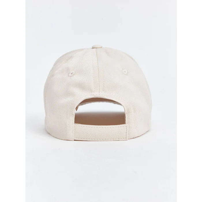 LCW ACCESSORIES Ekru Yazı Nakışlı Kız Çocuk Kep Şapka