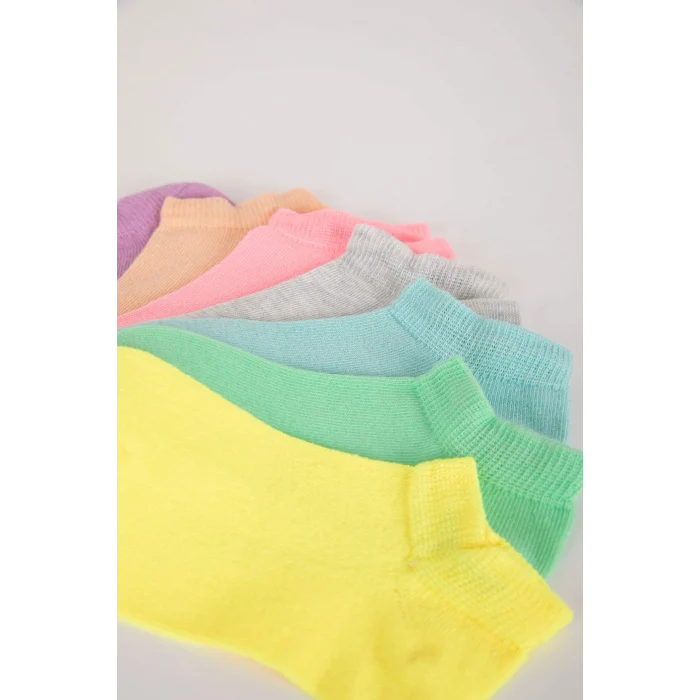 Defacto Z7463A6KR1 Çok Renkli Basıc Düz 7li Pamuklu Patik Çorap Kız Çocuk