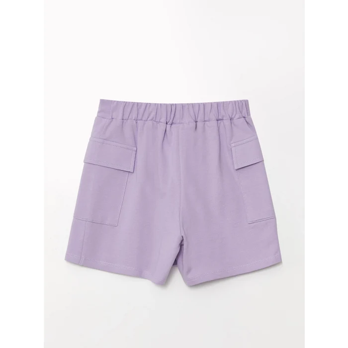 LCW Kids Lila Beli Lastikli Kız Çocuk Şort Etek