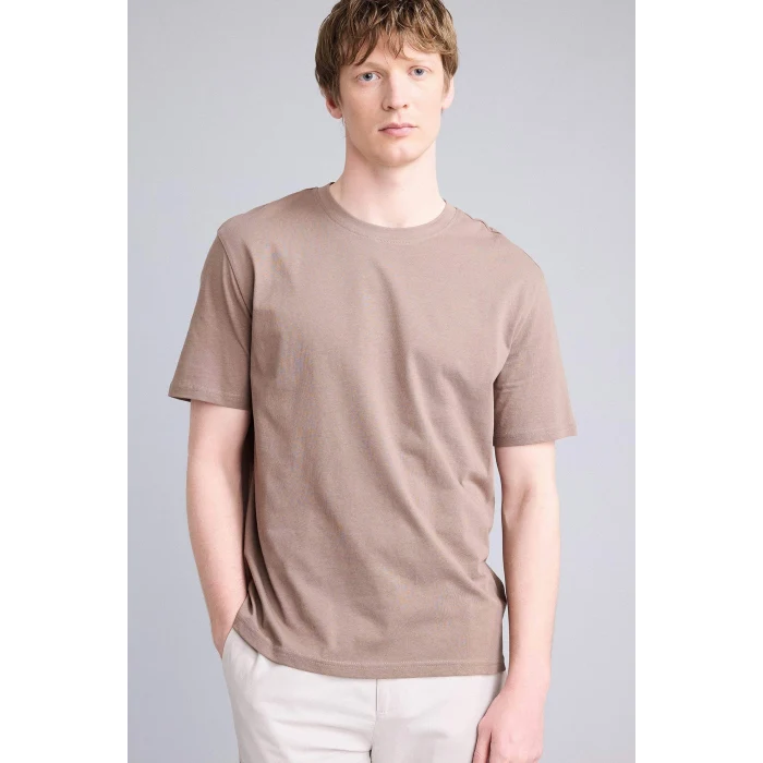 Defacto V7699AZBN571 Kahve NEW REGULAR FIT %100 Pamuk Basic Tişört