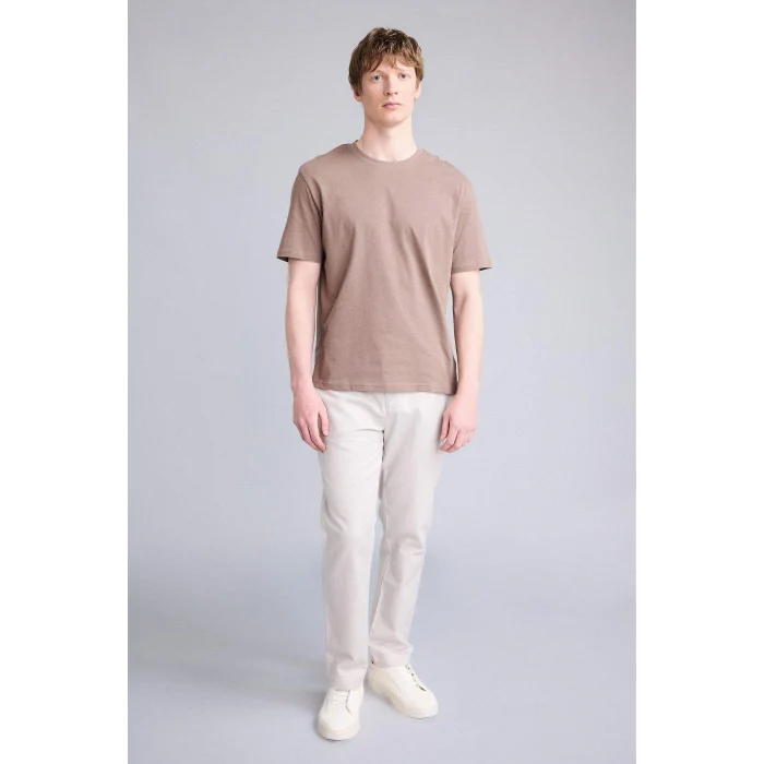 Defacto V7699AZBN571 Kahve NEW REGULAR FIT %100 Pamuk Basic Tişört